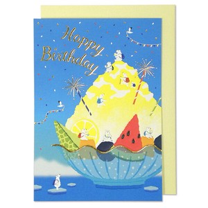 Greeting Card Foil Stamping Shaved Ice Polar Bears Fruits Popular Seller