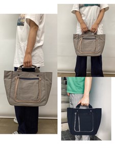 Tote Bag Cattle Leather Nylon Made in Japan