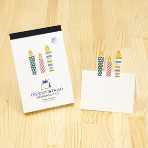 Memo Pad Candle Diecut Stand Message Card Message Pad Made in Japan