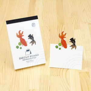 Memo Pad Diecut Stand Goldfish Message Card Message Pad Made in Japan