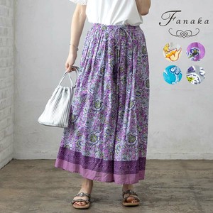 【Fanaka2023SS SALE】ブロックプリントギャザースカート