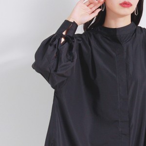 Button Shirt/Blouse Silk Oversized Water-Repellent Long