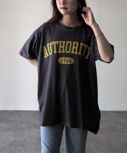 AUTHORITY プリント 前後差 半袖BIGTシャツ【easy as nap】【2023新作】