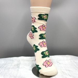 Crew Socks Design Socks Flowers Ladies'