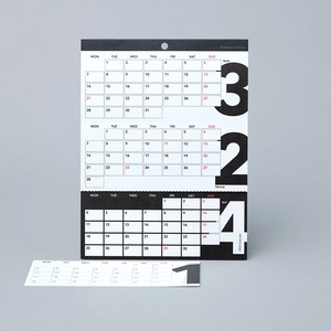 卓上カレンダー2024年版   3's Calendar  3ヶ月カレンダー 月曜始まり 日本製 2023秋冬新作