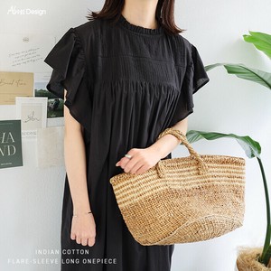 Casual Dress Pintucked Indian Cotton French Sleeve