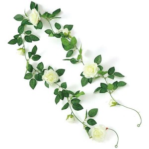Office Item Roses White Garland Green