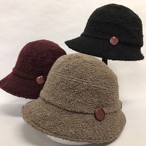 【秋冬帽子】秋冬婦人帽子　クロッシェ　ボタン付き　レディース帽子