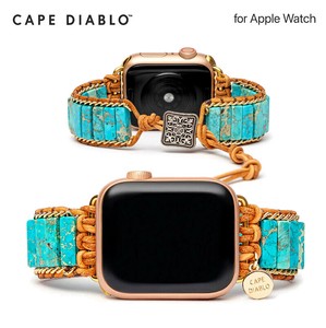 CAPE DIABLO Apple Watchバンド 天然石ネイティブターコイズ L、Sサイズ 49ミリ,、45-38ミリ Series8-1、SE