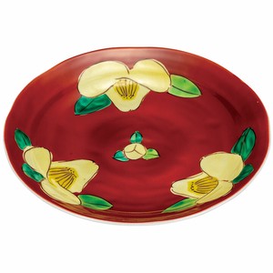 Kutani ware Plate Camellia 8-go