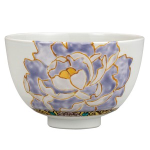 【九谷焼】抹茶碗 紫牡丹