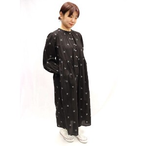 Casual Dress Stitch Long Dress Embroidered Ladies