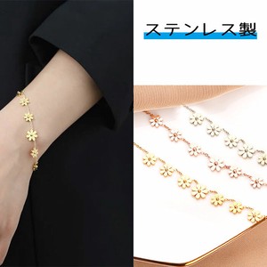 Stainless Steel Bracelet sliver Pink Stainless Steel Daisy 1-pcs