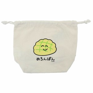 【巾着袋】マチ付ききんちゃくポーチ めろんぱんさん