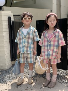 韓国スタイル　チェック柄　セットアップ　ベビー　新生児　キッズ　子供服