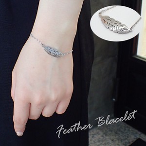 Stainless Steel Bracelet sliver Stainless Steel Feather 1-pcs