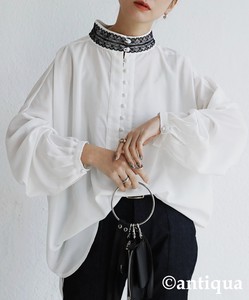 Antiqua Button Shirt/Blouse Long Sleeves Tops Ladies'