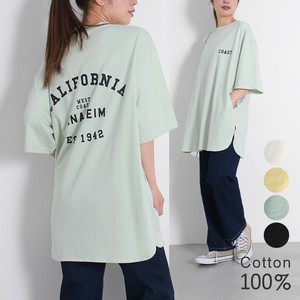 ロゴTシャツ 半袖 5分袖 Tシャツ ロゴプリント クルーネック ビッグシルエット 綿100％ ari-2101-4u01p2