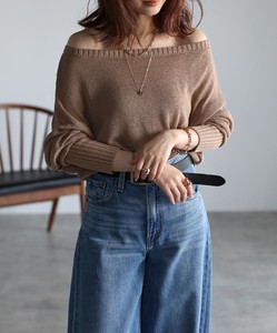Sweater/Knitwear Pullover Mesh Off-The-Shoulder