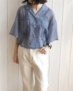 Button Shirt/Blouse Spring/Summer Checkered