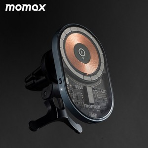 MOMAX カーチャージャー マグネット車載チャージャー スケルトン 360度回転 エアコン吹き出し口に取付