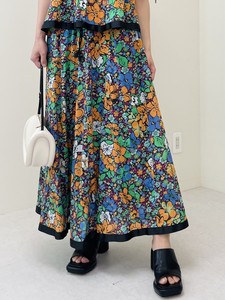 Skirt Flower Print Maxi-skirt