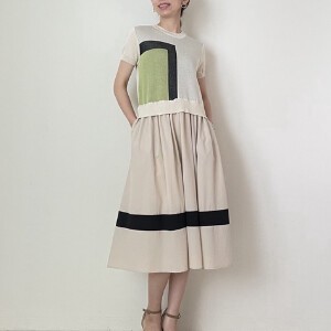 Casual Dress Color Palette Design Docking One-piece Dress