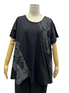 T-shirt Bicolor Tops Printed Ladies Cut-and-sew