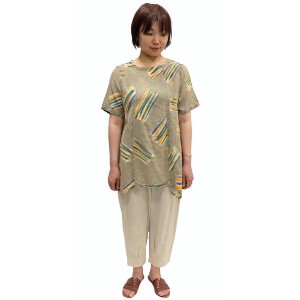 Tunic Design Tunic Indian Cotton Made in India Linen-blend Ladies'