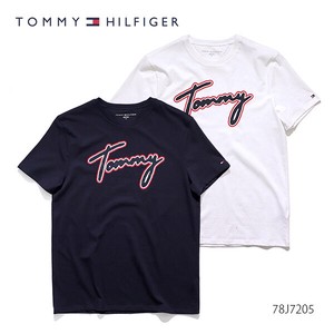 トミーヒルフィガー【TOMMY HILFIGER】78J7205 メンズ ロゴ プリント Tシャツ 半袖 クルーネック US規格