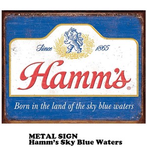 メタルサイン Hamm's Sky Blue Water【ハムズ ブリキ看板】