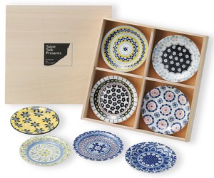 Mino ware Main Plate with Wooden Box Assortment Made in Japan