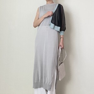 Casual Dress Tulle Layered Knit Dress
