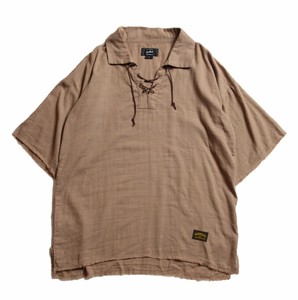 Karim : Lace-up Pullover Shirt　プルオーバー紐付きサファリシャツ　日本製