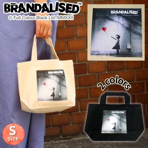BRANDALISED バンクシー キャンバス トートバッグ Sサイズ ホワイト/ブラック SA-Banksy-TB