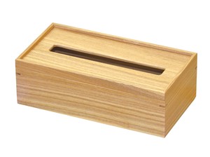 Tissue Case Wooden Tops Clear Made in Japan
