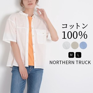 Button Shirt/Blouse Plain Color Tops NORTHERN TRUCK Short-Sleeve