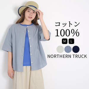 Button Shirt/Blouse Half Sleeve Collarless Ladies' NORTHERN TRUCK