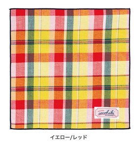毛巾手帕 格子图案 绒布 红色 日本制造