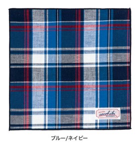 cocohibi Towel Handkerchief Navy Plaid Made in Japan