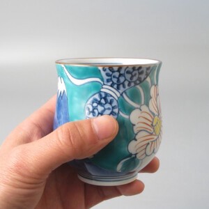 日本茶杯 有田烧 日式餐具 绿色 日本制造