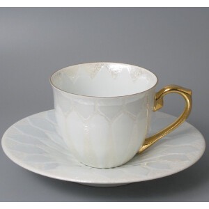 【有田焼】虹彩ダイヤモンド（白 or コバルト） C／S 日本製 碗皿 コーヒーカップ