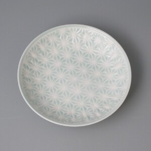 Wプレート（M）　麻の葉ブルー 日本製 銘々皿 取皿 ケーキ皿　お買い得品