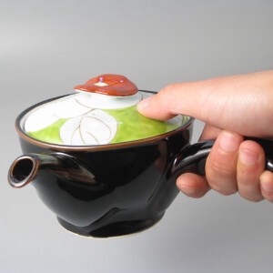 【有田焼】彩椿（緑）花急須 日本製 和食器 割烹