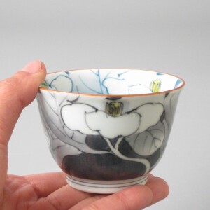 墨呉須山茶花　仙茶　日本製 和食器 湯吞 煎茶 茶器 茶碗