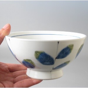彩葉/舞菊/布小松　4．5茶付　日本製 和食器 飯碗 ご飯茶碗 特大 手描き