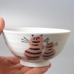 Rice Bowl Arita ware Cat Made in Japan