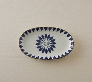 Hasami ware Plate Flower Blue Made in Japan