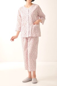 睡衣 花卉图案 8分袖 日本制造