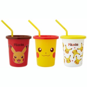 Cup/Tumbler Pikachu Skater Face 320ml Set of 3 Made in Japan